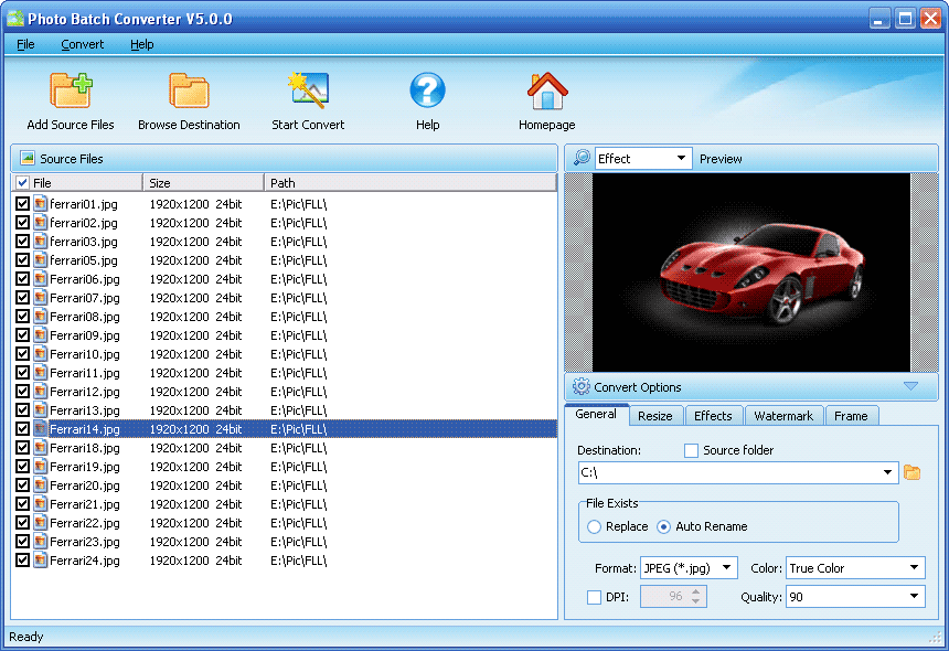 Windows 7 Photo Batch Converter 5.0.0 full